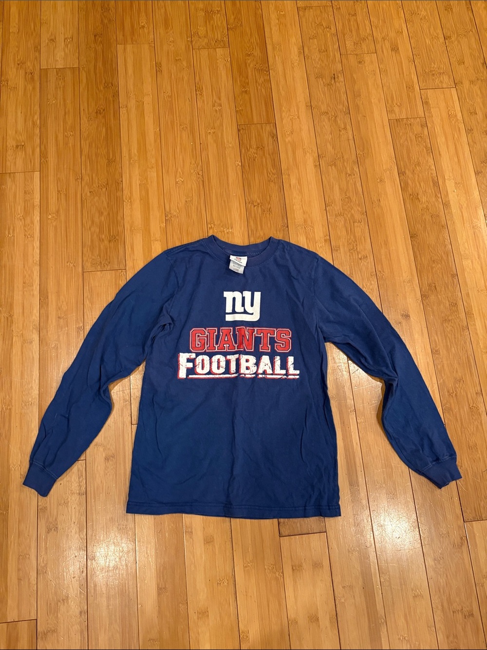 NFL Men's Navy Blue Giants Football Long Sleeve Tee